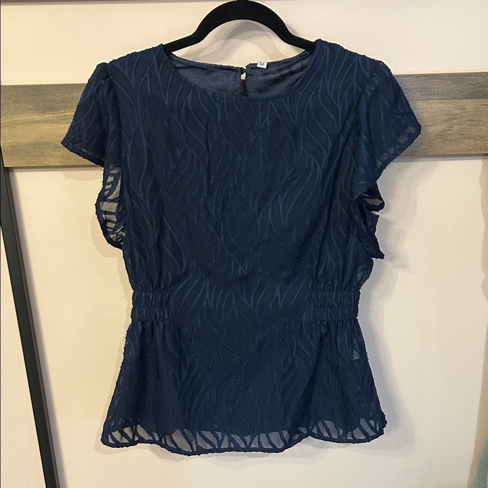 Elegant Navy Blue Women's Top